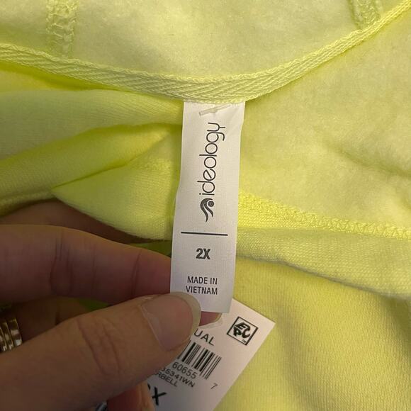 Ideology Barbell Yellow Pullover Hoodie NWT Womens Plus Size 2X - Picture 6 of 7